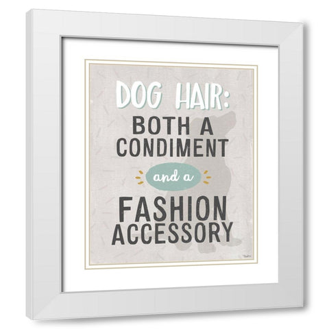 Dog Hair White Modern Wood Framed Art Print with Double Matting by Louise, Gigi