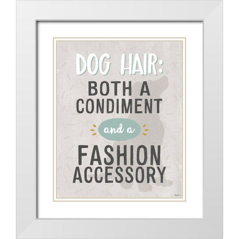 Dog Hair White Modern Wood Framed Art Print with Double Matting by Louise, Gigi