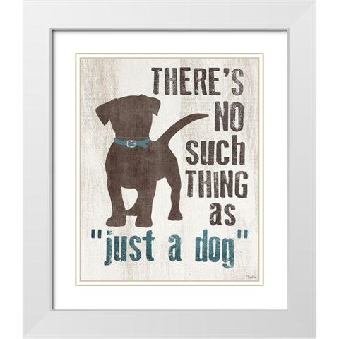 Just Dog Collar White Modern Wood Framed Art Print with Double Matting by Louise, Gigi