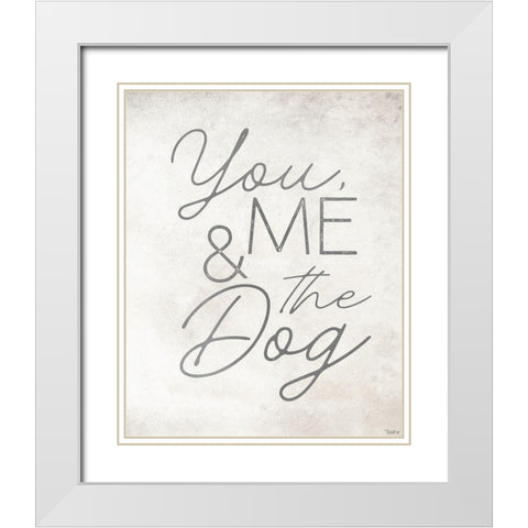 You Me Dog White Modern Wood Framed Art Print with Double Matting by Louise, Gigi