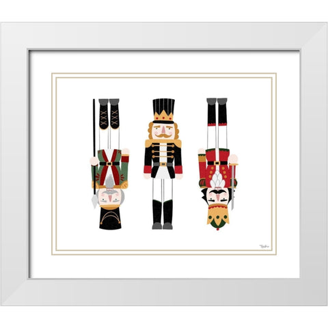 Nutcrackers White Modern Wood Framed Art Print with Double Matting by Louise, Gigi