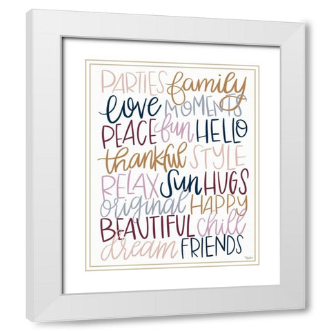 Fun Words White Modern Wood Framed Art Print with Double Matting by Louise, Gigi
