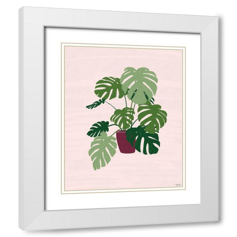 Big Plant White Modern Wood Framed Art Print with Double Matting by Louise, Gigi