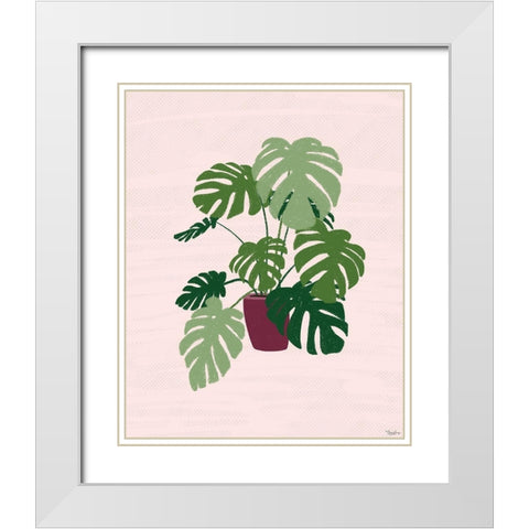 Big Plant White Modern Wood Framed Art Print with Double Matting by Louise, Gigi