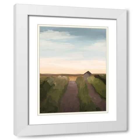 Vineyard White Modern Wood Framed Art Print with Double Matting by Louise, Gigi