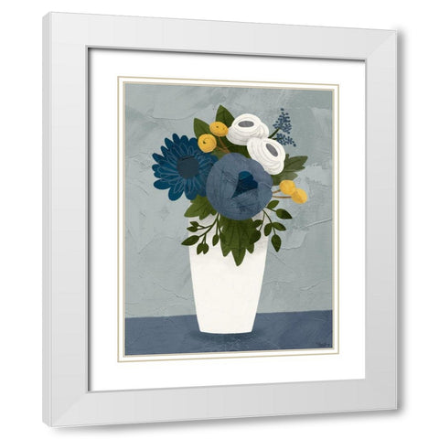 Flowers 1 White Modern Wood Framed Art Print with Double Matting by Louise, Gigi