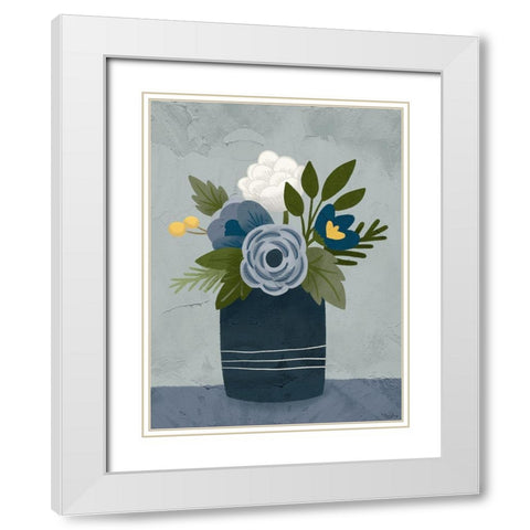 Flowers 2 White Modern Wood Framed Art Print with Double Matting by Louise, Gigi