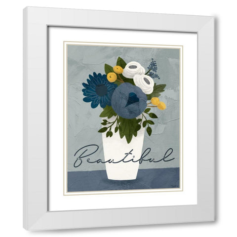 Flower Beautiful White Modern Wood Framed Art Print with Double Matting by Louise, Gigi