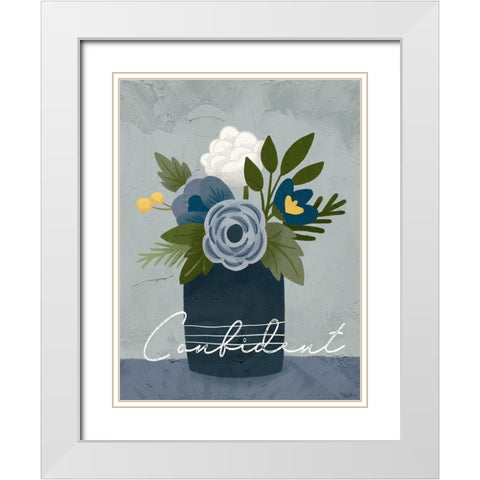 Flower Confident White Modern Wood Framed Art Print with Double Matting by Louise, Gigi