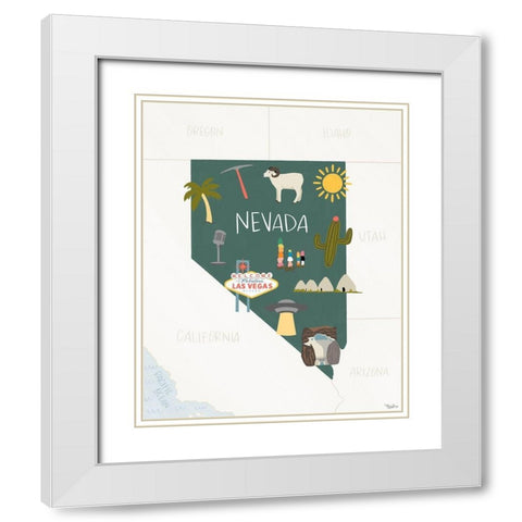 Nevada Icons White Modern Wood Framed Art Print with Double Matting by Louise, Gigi