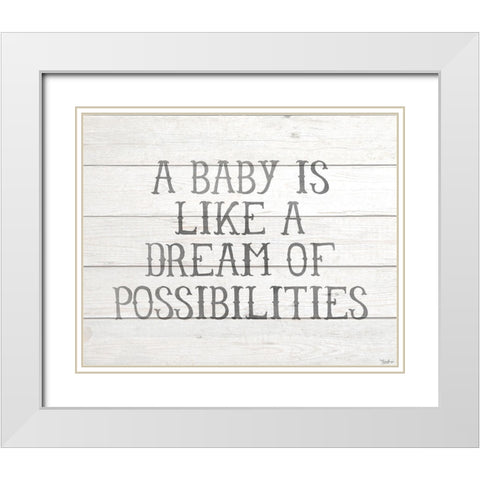 Possibilities Gray White Modern Wood Framed Art Print with Double Matting by Louise, Gigi
