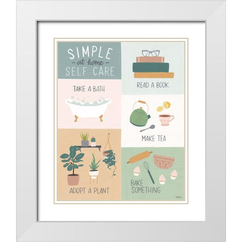At Home Self Care 2 White Modern Wood Framed Art Print with Double Matting by Louise, Gigi