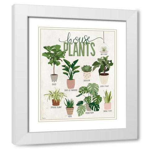 Vintage House Plants White Modern Wood Framed Art Print with Double Matting by Louise, Gigi