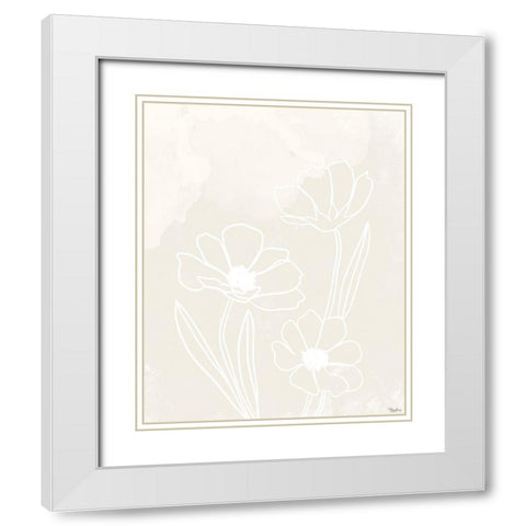 Alabaster Flowers White Modern Wood Framed Art Print with Double Matting by Louise, Gigi
