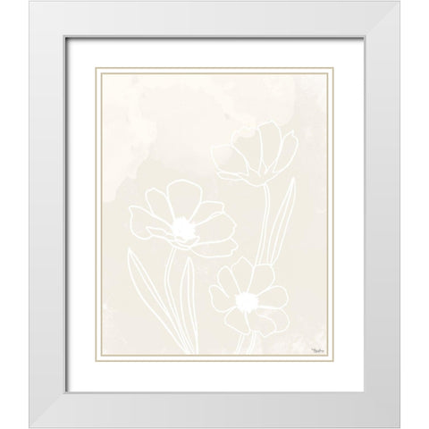Alabaster Flowers White Modern Wood Framed Art Print with Double Matting by Louise, Gigi