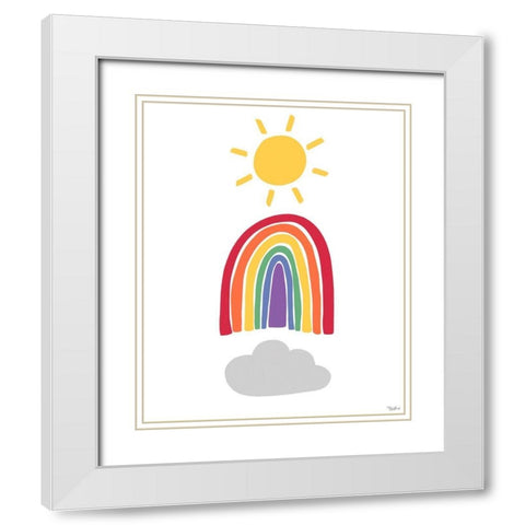 Rainbow Traditional White Modern Wood Framed Art Print with Double Matting by Louise, Gigi