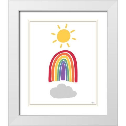 Rainbow Traditional White Modern Wood Framed Art Print with Double Matting by Louise, Gigi