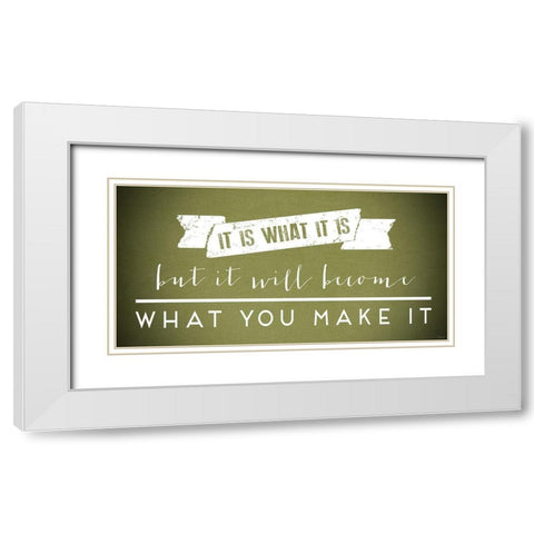 Make It Green White Modern Wood Framed Art Print with Double Matting by Louise, Gigi