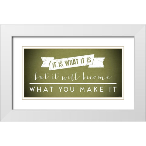 Make It Green White Modern Wood Framed Art Print with Double Matting by Louise, Gigi