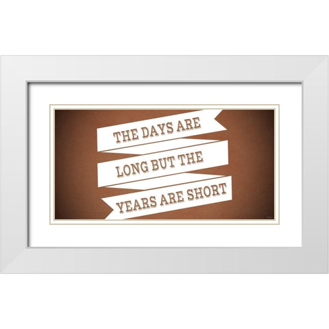 Days Long Orange White Modern Wood Framed Art Print with Double Matting by Louise, Gigi