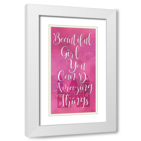 Beautiful Girl White Modern Wood Framed Art Print with Double Matting by Louise, Gigi