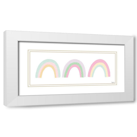 Pastel Rainbows White Modern Wood Framed Art Print with Double Matting by Louise, Gigi
