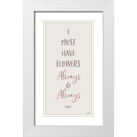 Flowers Always White Modern Wood Framed Art Print with Double Matting by Louise, Gigi