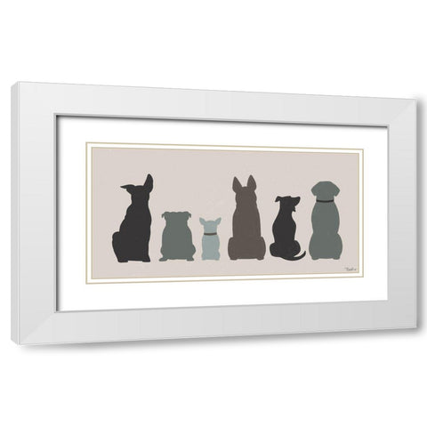 Dogs White Modern Wood Framed Art Print with Double Matting by Louise, Gigi