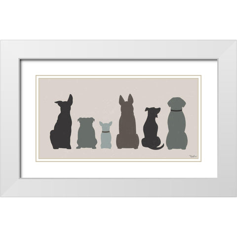 Dogs White Modern Wood Framed Art Print with Double Matting by Louise, Gigi