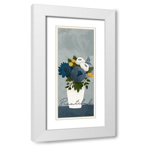 Flower Beautiful White Modern Wood Framed Art Print with Double Matting by Louise, Gigi