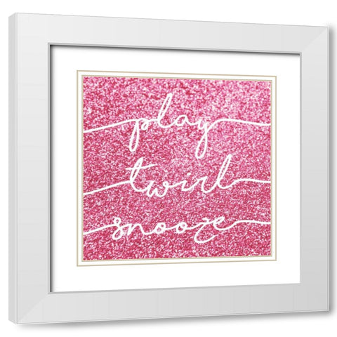 Play Twirl Snooze White Modern Wood Framed Art Print with Double Matting by Louise, Gigi