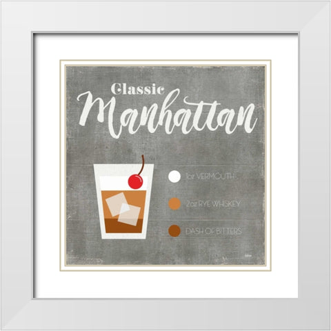 Manhattan White Modern Wood Framed Art Print with Double Matting by Louise, Gigi