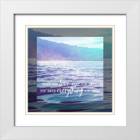Love Everything White Modern Wood Framed Art Print with Double Matting by Louise, Gigi