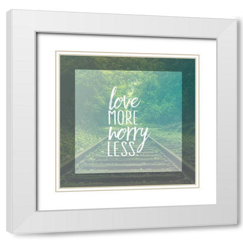 Love More White Modern Wood Framed Art Print with Double Matting by Louise, Gigi