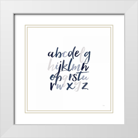 Boy Lower Letters White Modern Wood Framed Art Print with Double Matting by Louise, Gigi