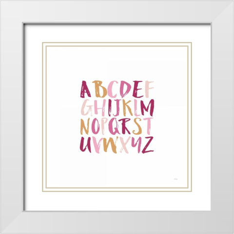 Girl Upper Letters White Modern Wood Framed Art Print with Double Matting by Louise, Gigi