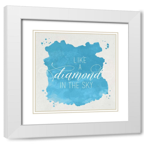 Diamond Sky Blue White Modern Wood Framed Art Print with Double Matting by Louise, Gigi
