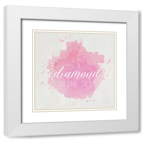 Diamond Sky Pink White Modern Wood Framed Art Print with Double Matting by Louise, Gigi
