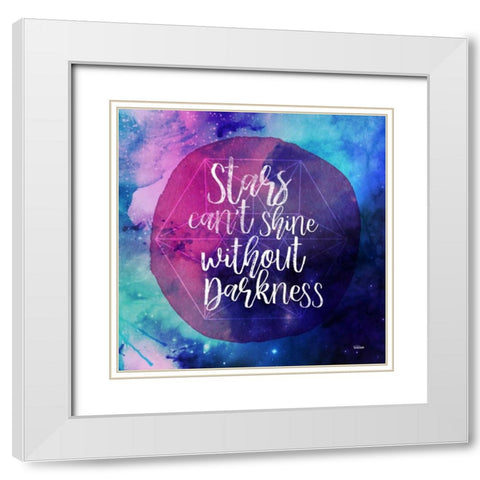 Shinning Stars White Modern Wood Framed Art Print with Double Matting by Louise, Gigi