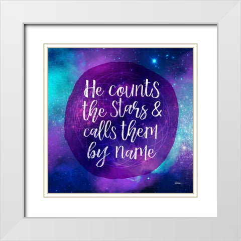 Counting Stars White Modern Wood Framed Art Print with Double Matting by Louise, Gigi