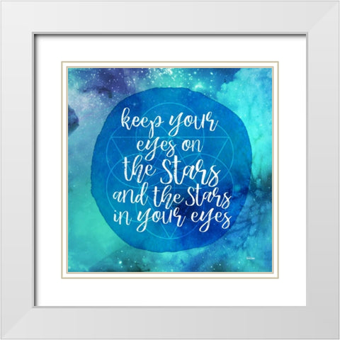 Starry Eyes White Modern Wood Framed Art Print with Double Matting by Louise, Gigi
