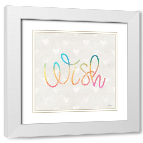 Wish White Modern Wood Framed Art Print with Double Matting by Louise, Gigi