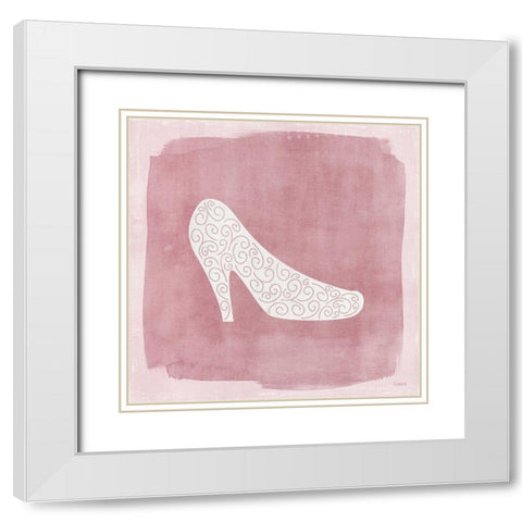 Shoe White Modern Wood Framed Art Print with Double Matting by Louise, Gigi