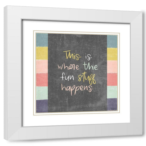 Fun Stuff White Modern Wood Framed Art Print with Double Matting by Louise, Gigi