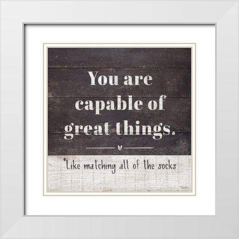 Great Things White Modern Wood Framed Art Print with Double Matting by Louise, Gigi