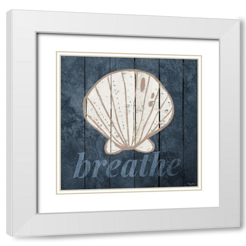 Breathe Shell White Modern Wood Framed Art Print with Double Matting by Louise, Gigi