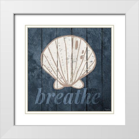 Breathe Shell White Modern Wood Framed Art Print with Double Matting by Louise, Gigi