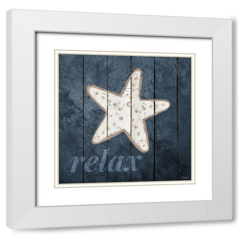 Relax Star White Modern Wood Framed Art Print with Double Matting by Louise, Gigi