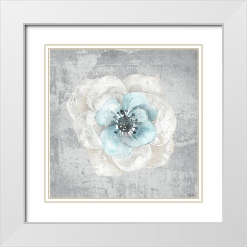White Flower White Modern Wood Framed Art Print with Double Matting by Louise, Gigi