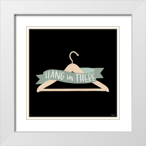 Hang In There Sage White Modern Wood Framed Art Print with Double Matting by Louise, Gigi